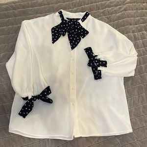 Zara buttoned white blouse